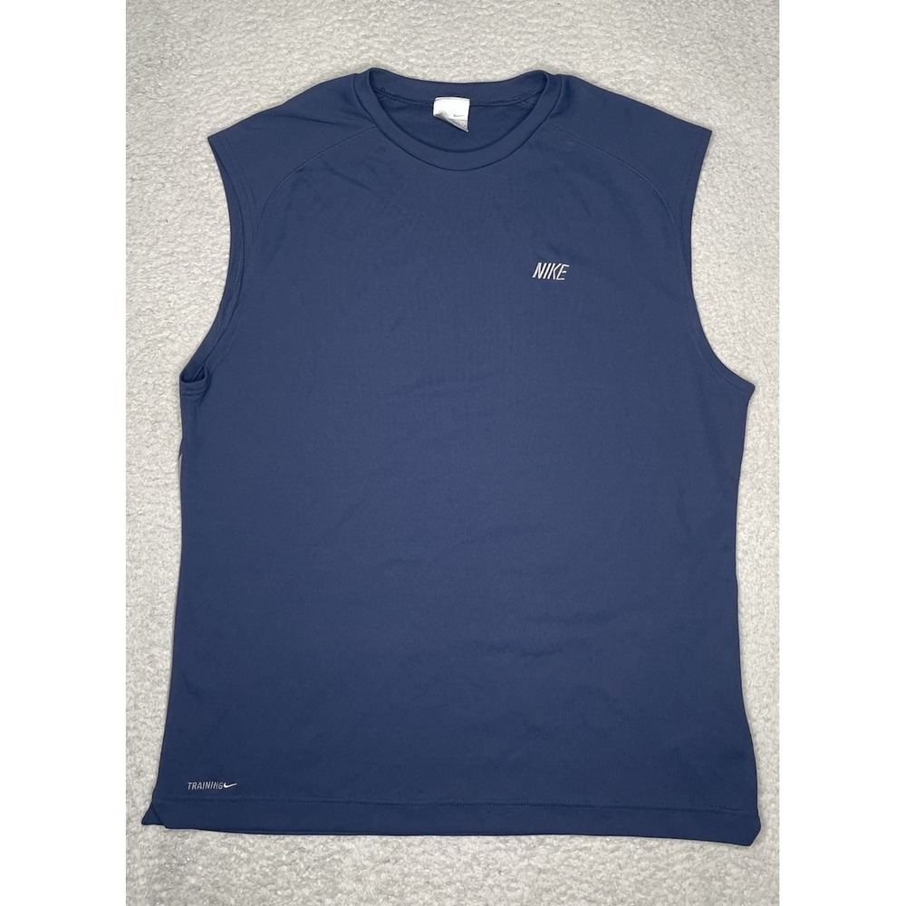 Vintage‎ Y2K Traning Nike Sleeveless T-Shirt Mens Size Large Blue NIKE Logo